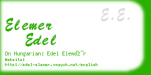 elemer edel business card